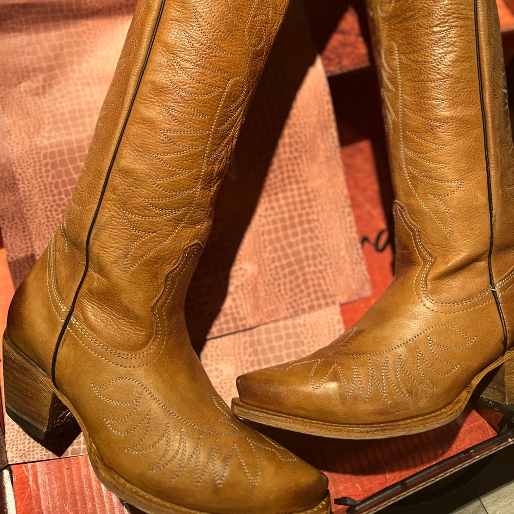 Wheat knee high boots-Basically Brand New Only worn once .Too big for me